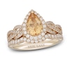 Thumbnail Image 1 of Neil Lane Pear Shaped-cut Citrine Bridal Set 5/8 ct tw Diamonds 14K Yellow Gold