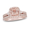 Thumbnail Image 1 of Neil Lane Cushion-cut Morganite Bridal Set 1 ct tw Diamonds 14K Rose Gold