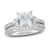 Thumbnail Image 1 of Neil Lane Cushion-cut Aquamarine Bridal Set 1 ct tw Diamonds 14K White Gold