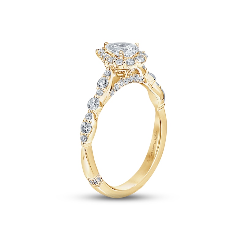 Main Image 2 of Monique Lhuillier Bliss Diamond Engagement Ring 7/8 ct tw Pear & Round-cut 18K Yellow Gold