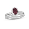 Neil Lane Pink Tourmaline & Diamond Bridal Set 3/4 ct tw 14K White Gold