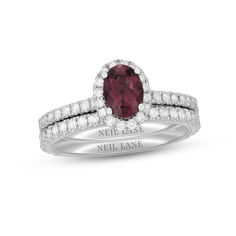 Neil Lane Pink Tourmaline & Diamond Bridal Set 3/4 ct tw 14K White Gold