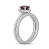 Neil Lane Pink Tourmaline & Diamond Bridal Set 3/4 ct tw 14K White Gold