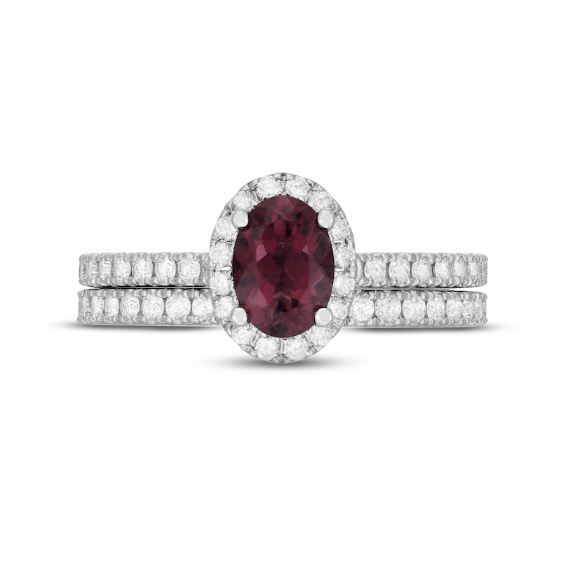 Neil Lane Pink Tourmaline & Diamond Bridal Set 3/4 ct tw 14K White Gold