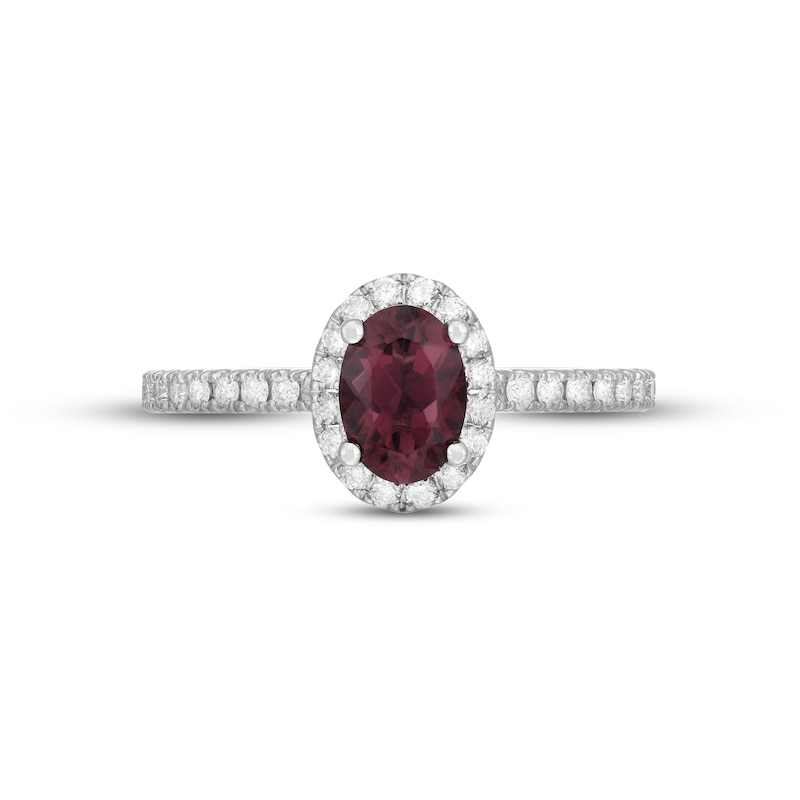 Neil Lane Diamond & Pink Tourmaline Engagement Ring 1/2 ct tw 14K White Gold