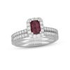 Thumbnail Image 1 of Neil Lane Pink Tourmaline & Diamond Bridal Set 5/8 ct tw 14K White Gold