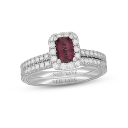 Neil Lane Pink Tourmaline & Diamond Bridal Set 5/8 ct tw 14K White Gold