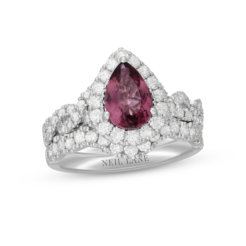 Neil Lane Pink Tourmaline & Diamond Bridal Set 1 ct tw 14K White Gold