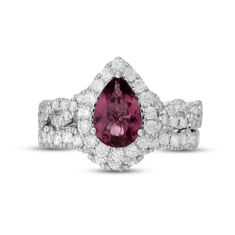 Neil Lane Pink Tourmaline & Diamond Bridal Set 1 ct tw 14K White Gold