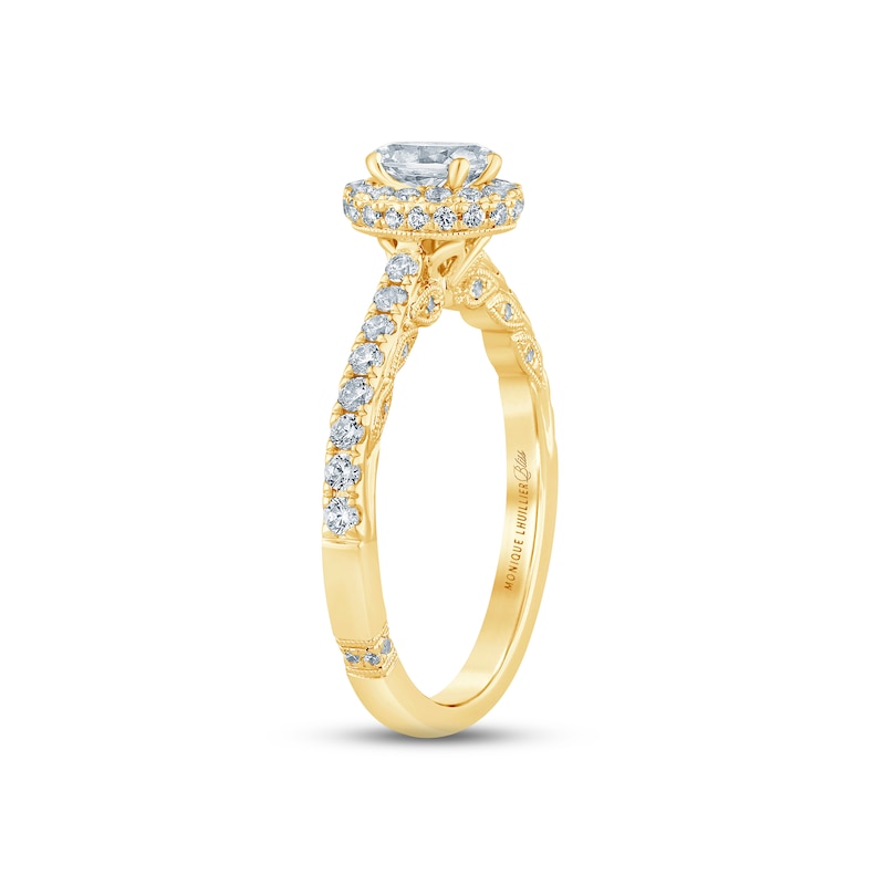 Main Image 2 of Monique Lhuillier Bliss Diamond Engagement Ring 1 ct tw Oval & Round-cut 18K Yellow Gold