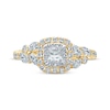 Thumbnail Image 4 of Monique Lhuillier Bliss Princess-Cut Diamond Engagement Ring 1-1/6 ct tw 18K Two-Tone Gold