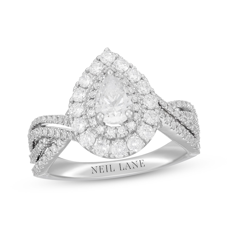 Main Image 1 of Neil Lane Pear-Shaped Diamond Engagement Ring 1-1/2 ct tw 14K White Gold