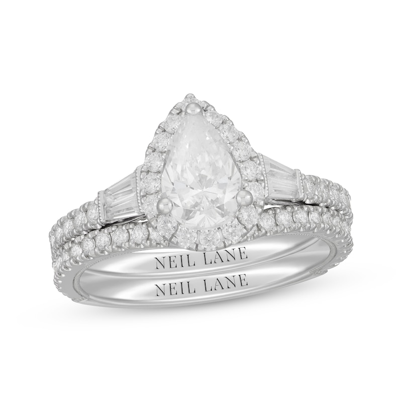 Main Image 1 of Neil Lane Pear-Shaped Diamond Frame Bridal Set 1-7/8 ct tw 14K White Gold