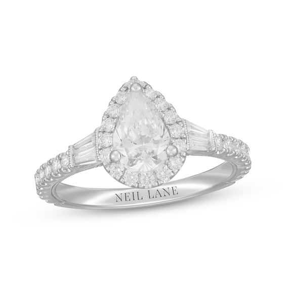 Neil Lane Pear-Shaped Diamond Engagement Ring 1-5/8 ct tw 14K White Gold
