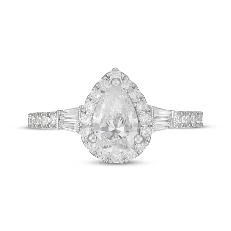 Neil Lane Pear-Shaped Diamond Engagement Ring 1-5/8 ct tw 14K White Gold