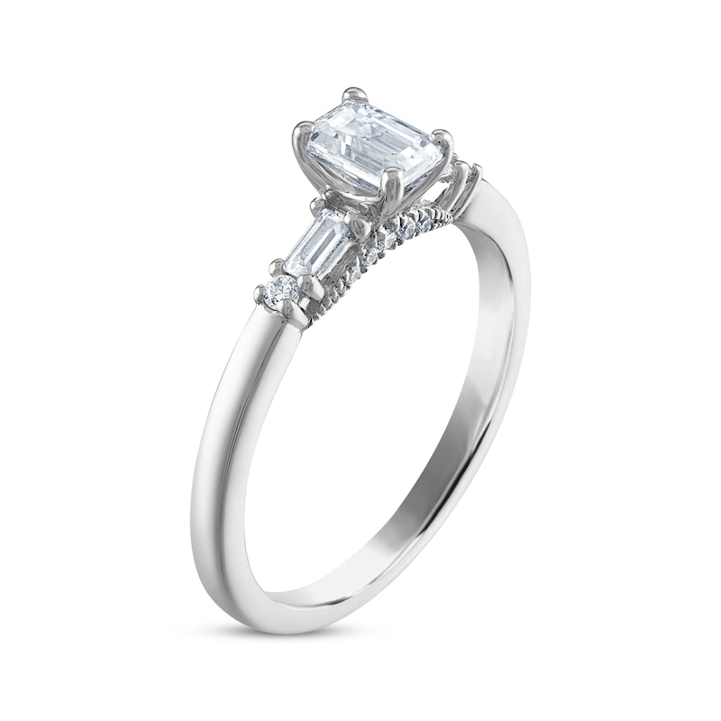 Main Image 2 of Emerald-Cut Diamond Engagement Ring 5/8 ct tw 14K White Gold