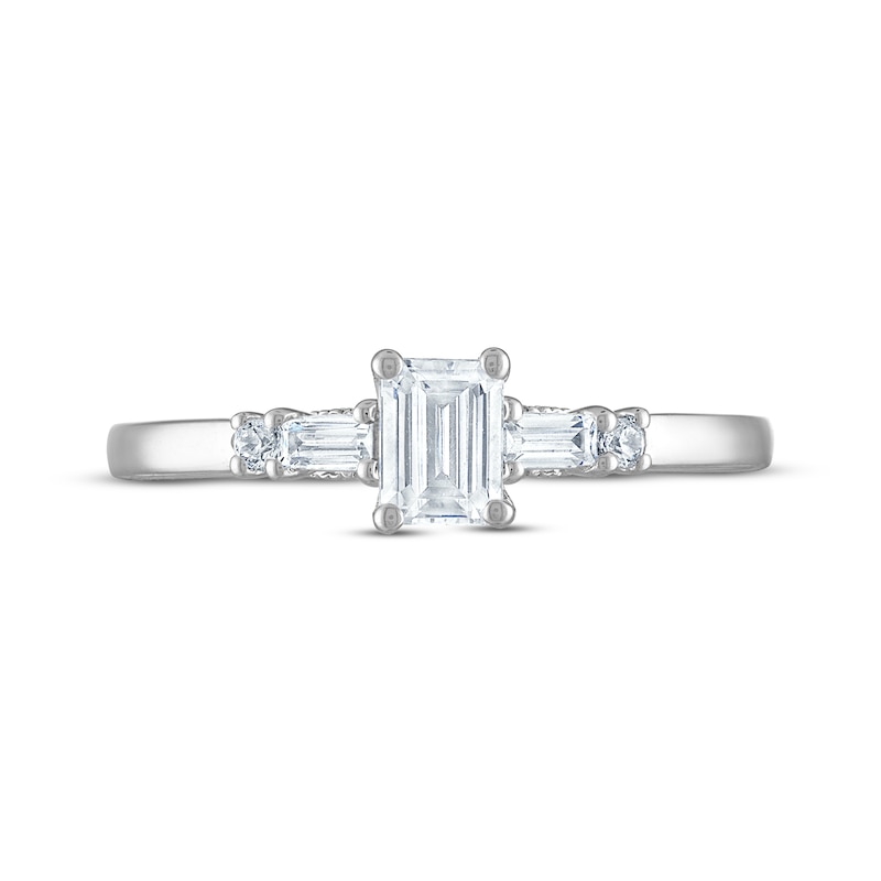 Main Image 3 of Emerald-Cut Diamond Engagement Ring 5/8 ct tw 14K White Gold