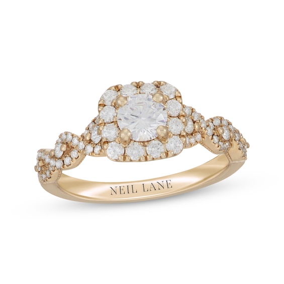 Neil Lane Round-Cut Diamond Cushion Frame Engagement Ring 1 ct tw 14K Yellow Gold
