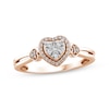 Thumbnail Image 0 of Multi-Diamond Center Heart Promise Ring 1/6 ct tw 10K Rose Gold