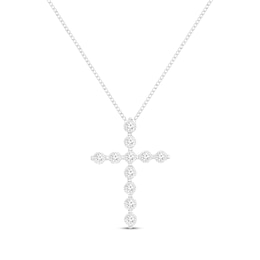 Diamond Cross Necklace 1/3 ct tw Sterling Silver 19&quot;