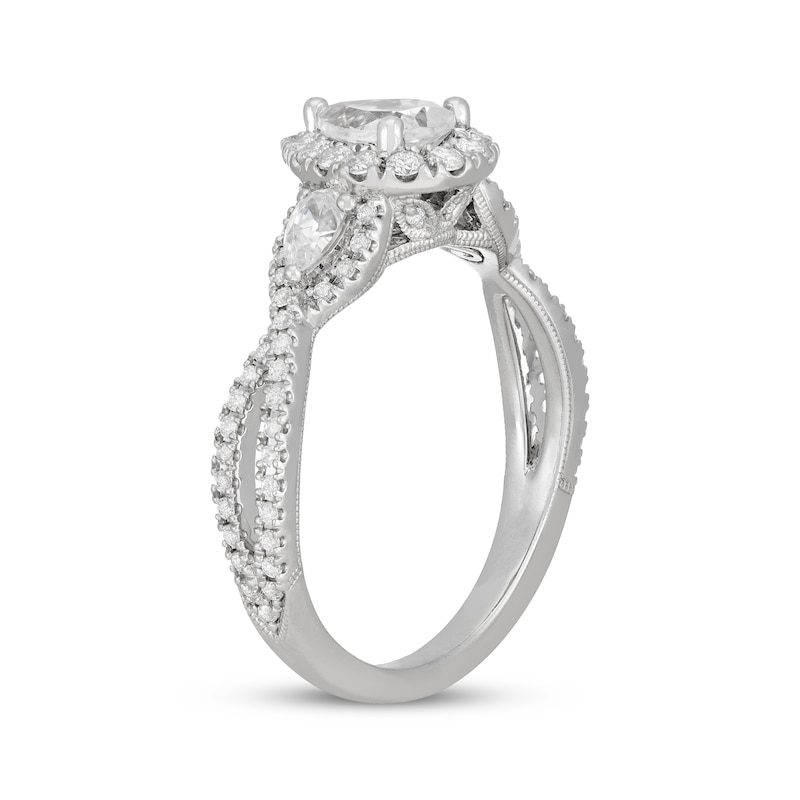 Main Image 2 of Neil Lane Pear-Shaped Diamond Three-Stone Engagement Ring 1 ct tw 14K White Gold