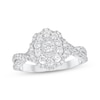 Thumbnail Image 1 of Round-Cut Diamond Scalloped Frame Engagement Ring 3/4 ct tw 10K White Gold