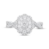 Thumbnail Image 3 of Round-Cut Diamond Scalloped Frame Engagement Ring 3/4 ct tw 10K White Gold