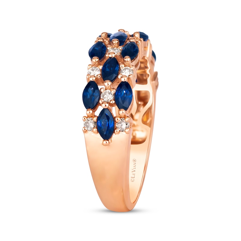 Main Image 3 of Le Vian Venetian Mosaic Sapphire & Diamond Ring 1/4 ct tw 14K Strawberry Gold