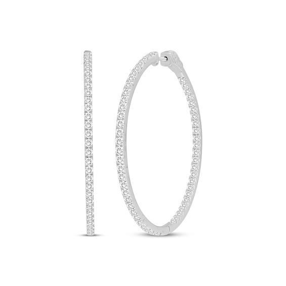 Diamond Inside-Out Hoop Earrings 3 ct tw 10K White Gold 45.14mm