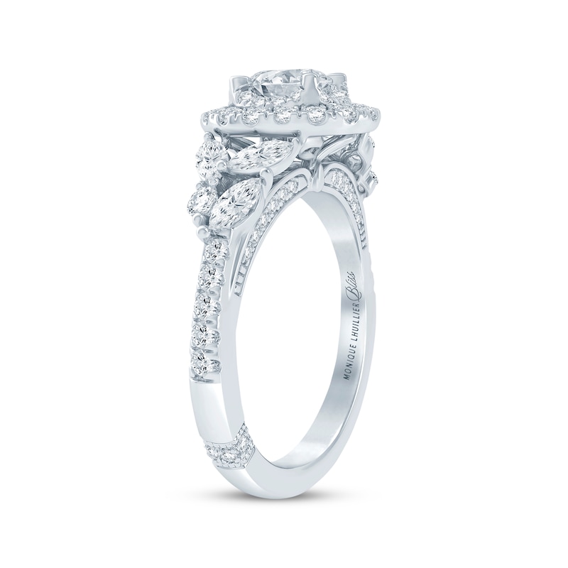 Main Image 2 of Monique Lhuillier Bliss Oval-Cut Diamond Engagement Ring 1-1/4 ct tw 18K White Gold