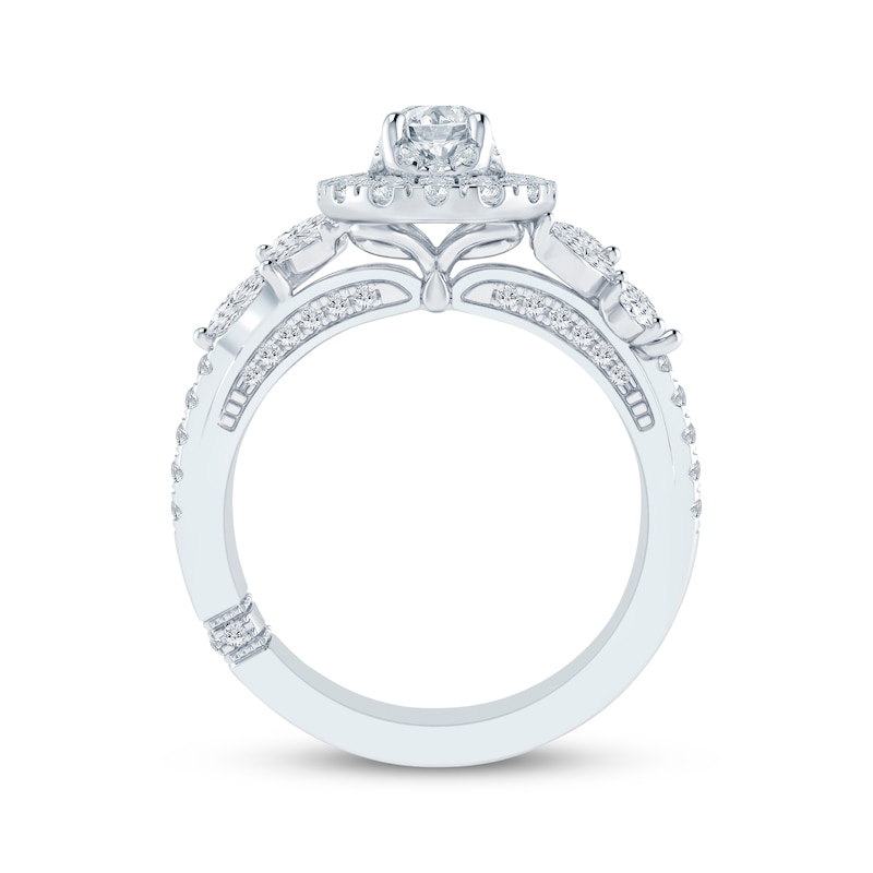Monique Lhuillier Bliss Pear-Shaped Diamond Engagement Ring 1-1/4 ct tw 18K White Gold