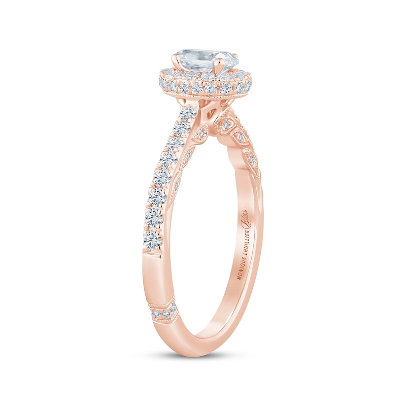 Main Image 2 of Monique Lhuillier Bliss Oval-Cut Diamond Engagement Ring 1 ct tw 18K Rose Gold