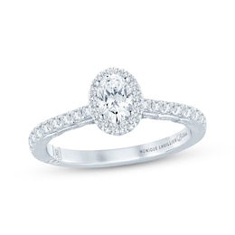 Monique Lhuillier Bliss Oval-Cut Diamond Engagement Ring 1 ct tw 18K White Gold