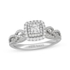 Thumbnail Image 4 of Neil Lane Princess-Cut Diamond Double Cushion Frame Twist Engagement Ring 3/4 ct tw 14K White Gold