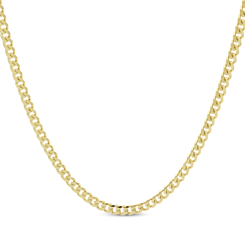 Main Image 1 of Solid Curb Chain Necklace 3.1mm 14K Yellow Gold 18&quot;