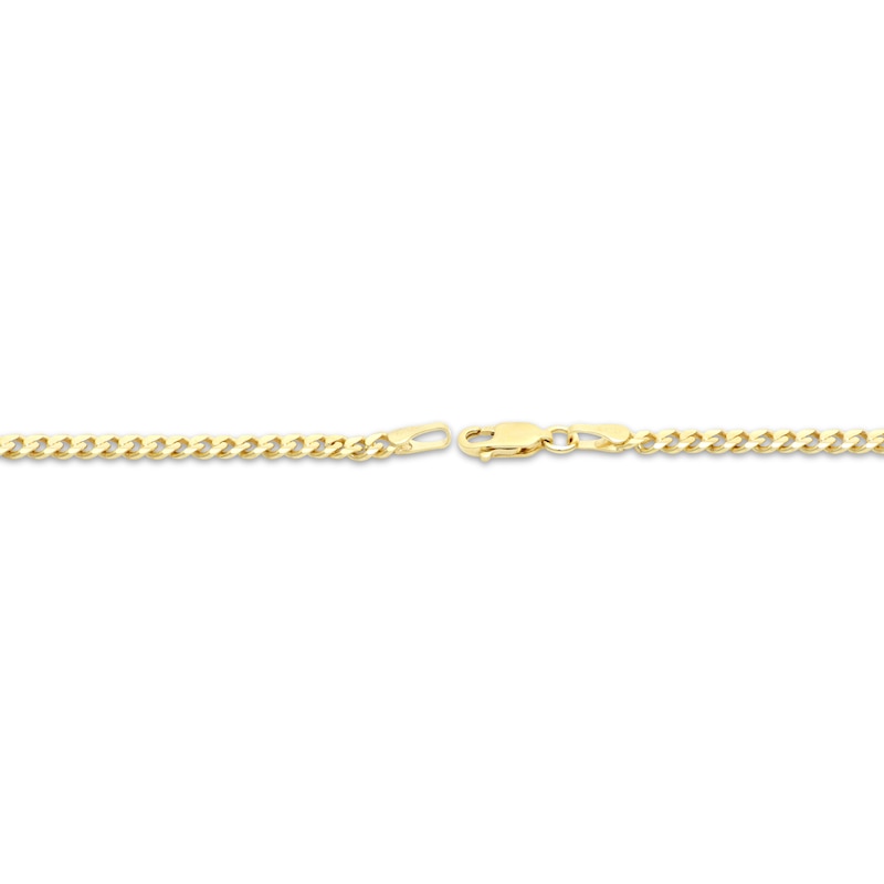 Main Image 3 of Solid Curb Chain Necklace 3.1mm 14K Yellow Gold 18&quot;