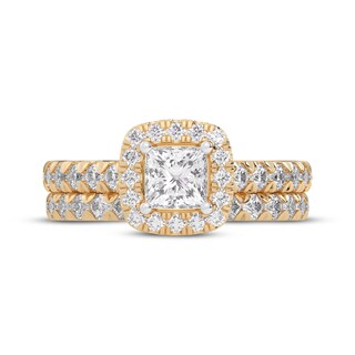 Lab-Created Diamonds by KAY Princess-Cut Cushion Halo Bridal Set 2 ct ...