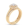 Thumbnail Image 2 of Round-Cut Diamond Sunburst Halo Bridal Set 1/2 ct tw 14K Yellow Gold