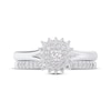 Thumbnail Image 3 of Princess-Cut Diamond Sunburst Halo Bridal Set 1/2 ct tw 14K White Gold