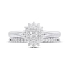 Thumbnail Image 2 of Oval-Cut Diamond Sunburst Halo Bridal Set 1/2 ct tw 14K White Gold