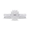 Thumbnail Image 3 of Emerald-Cut Diamond Starburst Halo Bridal Set 1/2 ct tw 14K White Gold