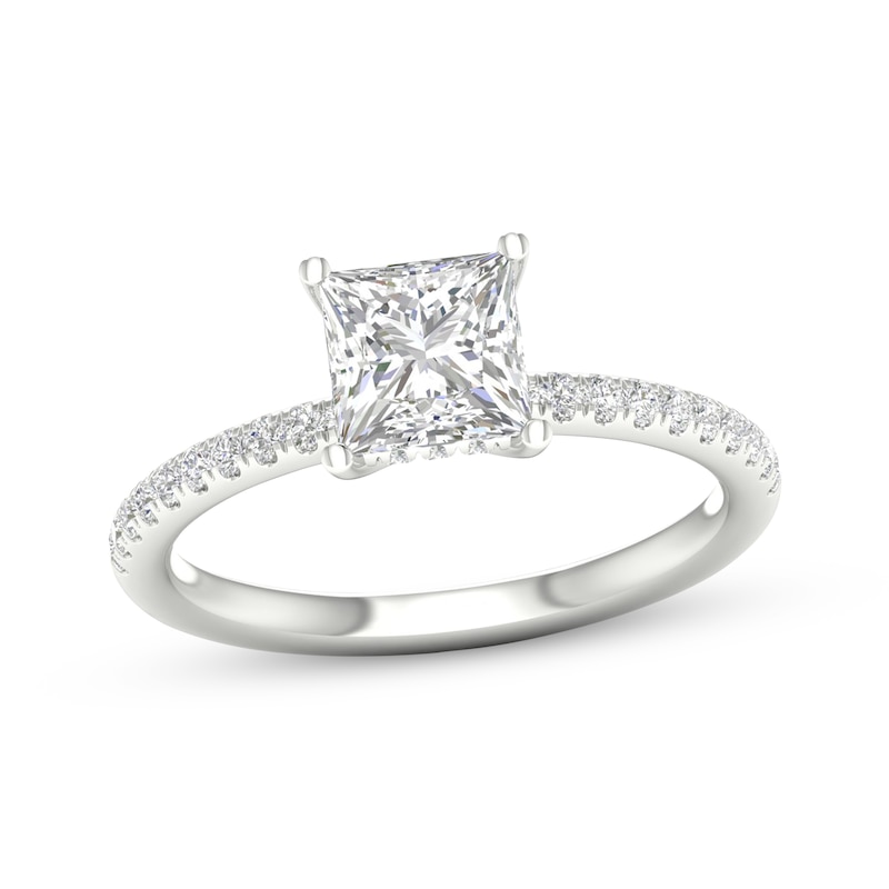 Main Image 1 of Lab-Grown Diamonds by KAY Princess-Cut Engagement Ring 1-3/4 ct tw 14K White Gold