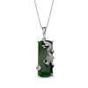 Thumbnail Image 1 of Nephrite Jade Dragon Necklace Sterling Silver 18&quot;