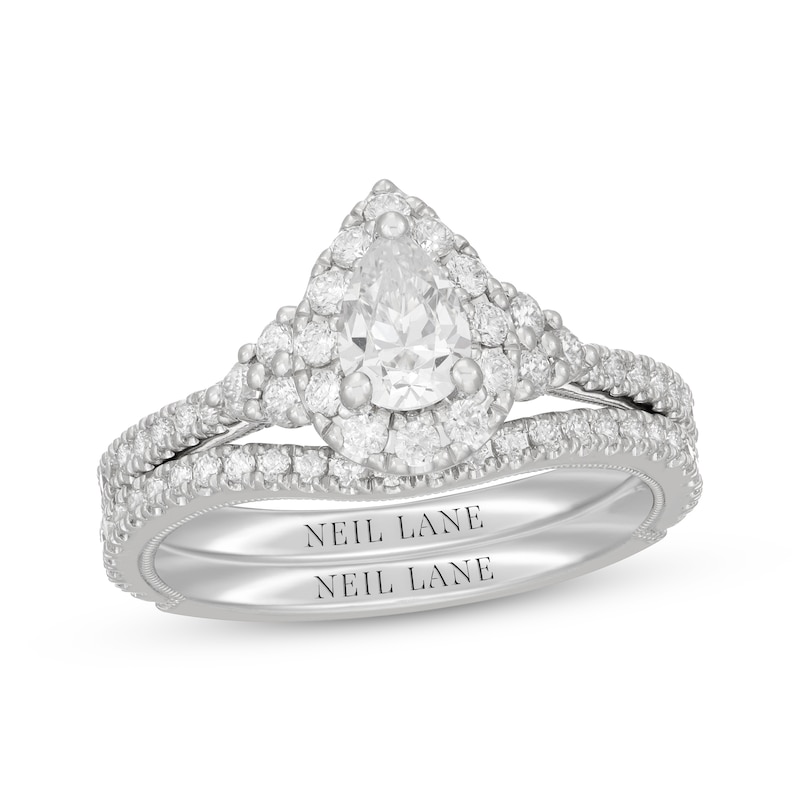 Main Image 1 of Neil Lane Pear-Shaped Diamond Halo Bridal Set 1-1/4 ct tw 14K White Gold