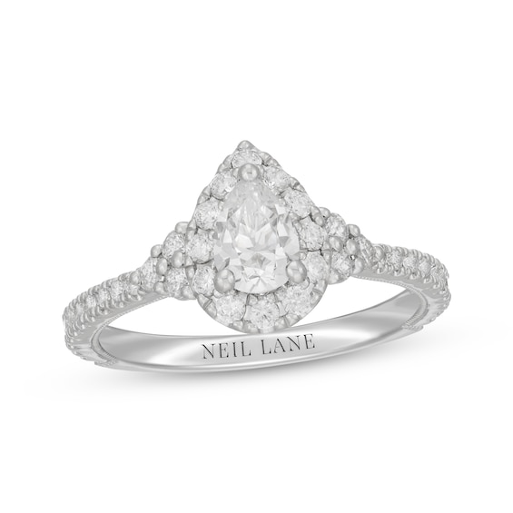 Neil Lane Pear-Shaped Diamond Halo Engagement Ring 1 ct tw 14K White Gold