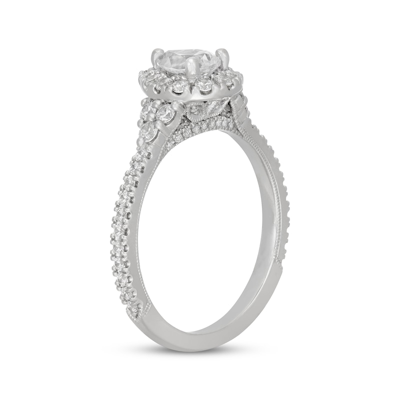 Main Image 5 of Neil Lane Pear-Shaped Diamond Halo Engagement Ring 1 ct tw 14K White Gold