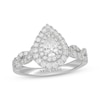 Thumbnail Image 0 of Neil Lane Pear-Shaped Diamond Double Halo Twist Engagement Ring 1 ct tw 14K White Gold