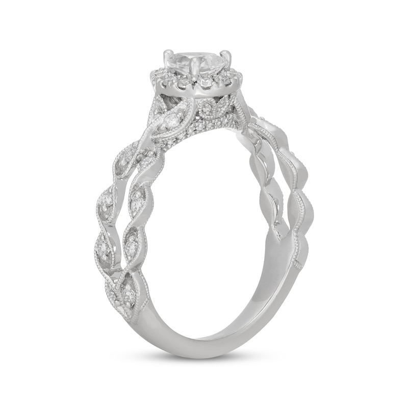 Main Image 5 of Neil Lane Pear-Shaped Diamond Halo Twist Engagement Ring 5/8 ct tw 14K White Gold