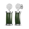 Thumbnail Image 1 of Nephrite Jade Cylinder Bar Drop Earrings Sterling Silver