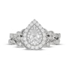 Thumbnail Image 3 of Neil Lane Pear-Shaped Diamond Double Halo Twist Shank Bridal Set 7/8 ct tw 14K White Gold